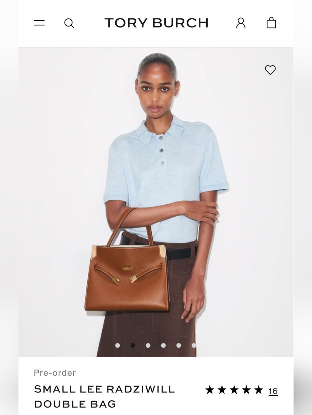 Small Lee Radziwill Double Bag. Aged Tan. Tory Burch. - Picture 13 of 13